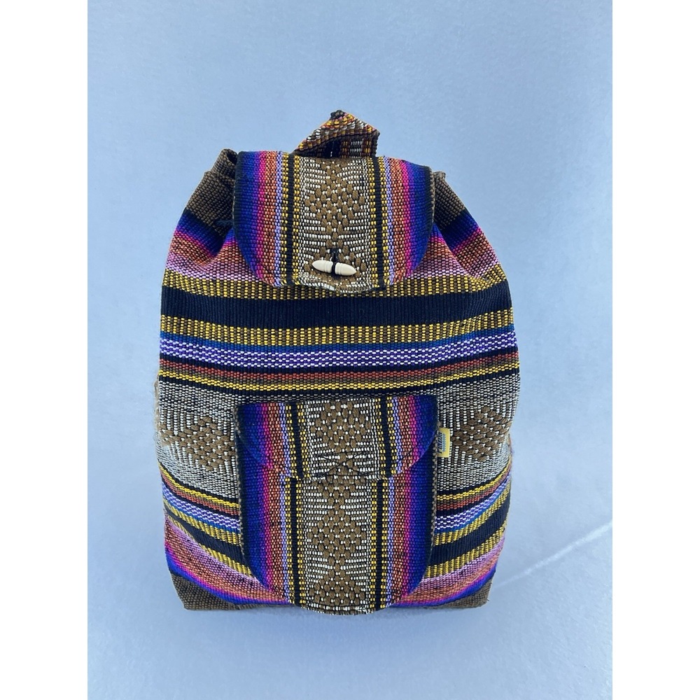 Artesanias Pinzon Woven Backpack Drawstring Bag Hecho En Mexico Boho